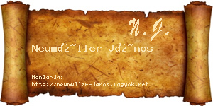 Neumüller János névjegykártya